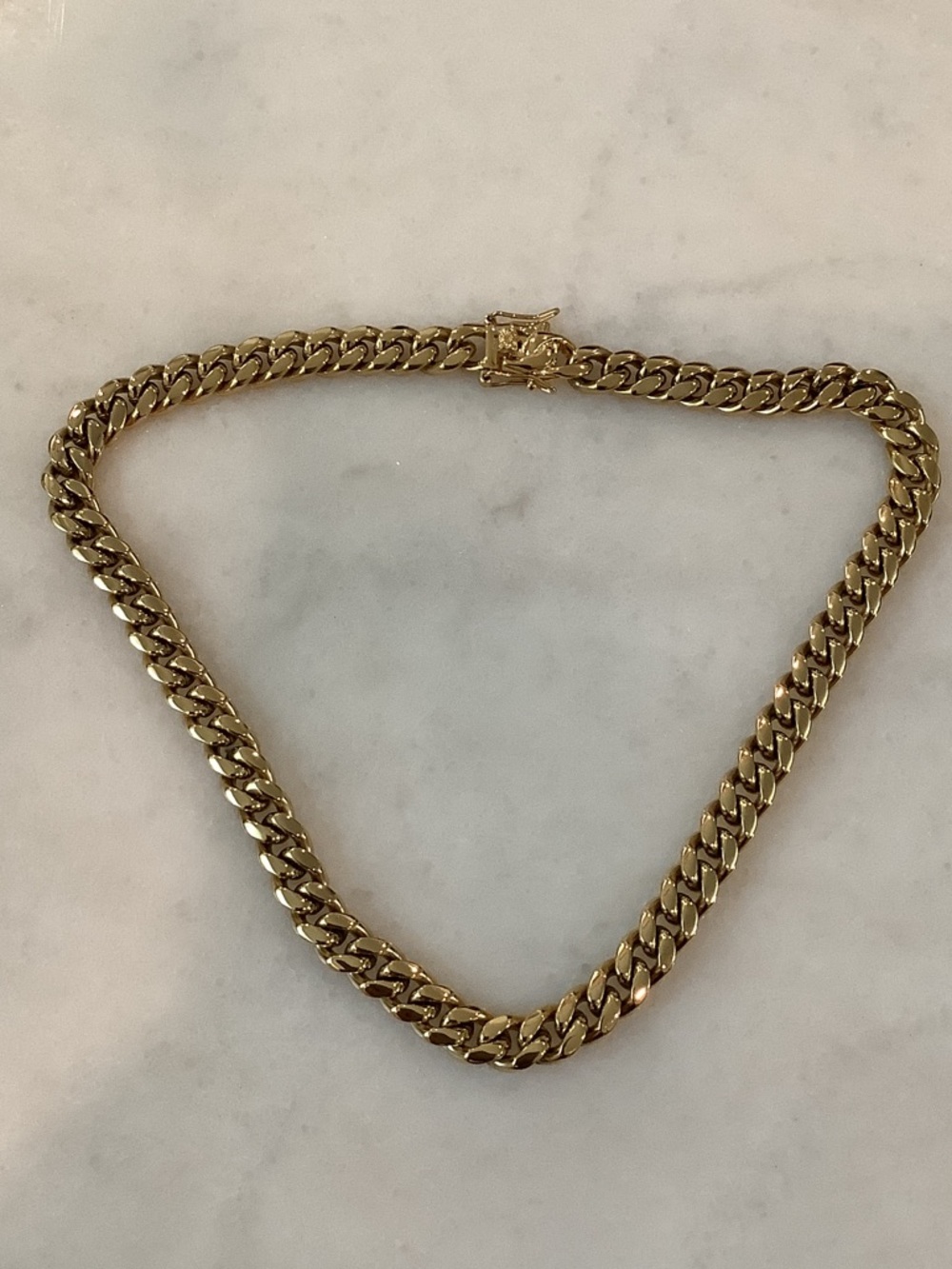 14K Gold Plated Cuban Men’s Chain Necklace - Polished Gold Tone, Brand New